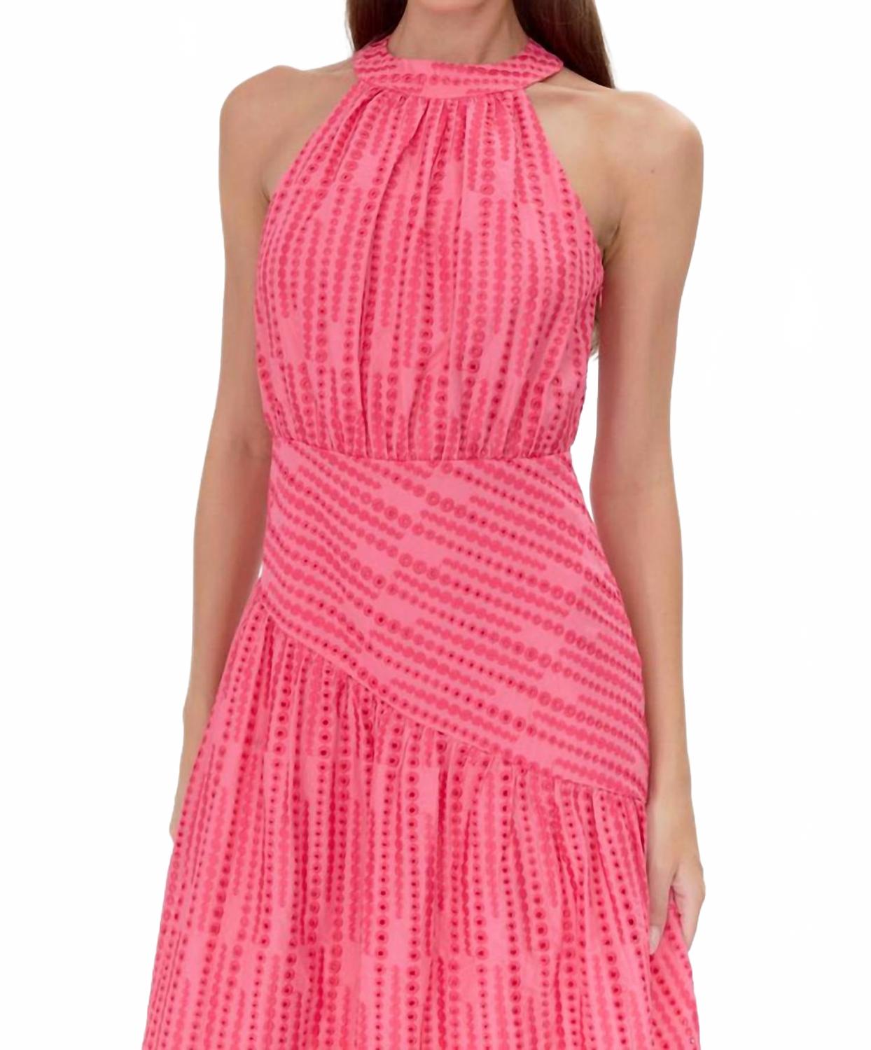 Sophie Halter Midi Dress In Pink