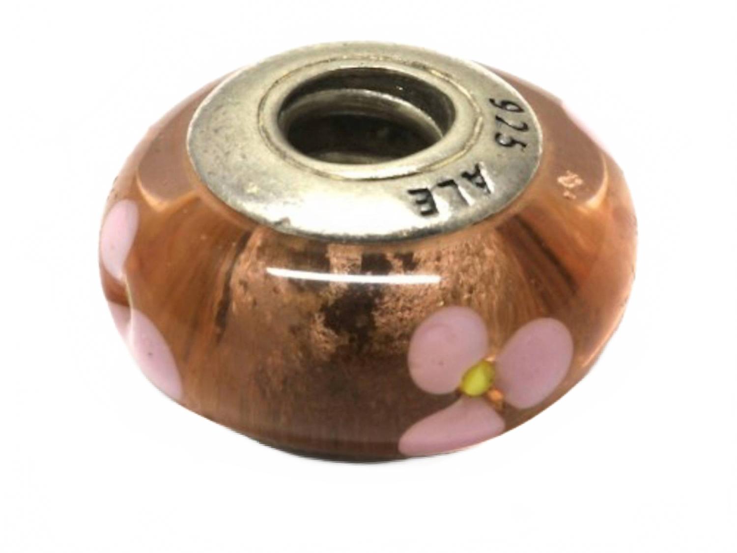 Women's Universal Unique Dot Flower Bead Charm In Peach/ Black