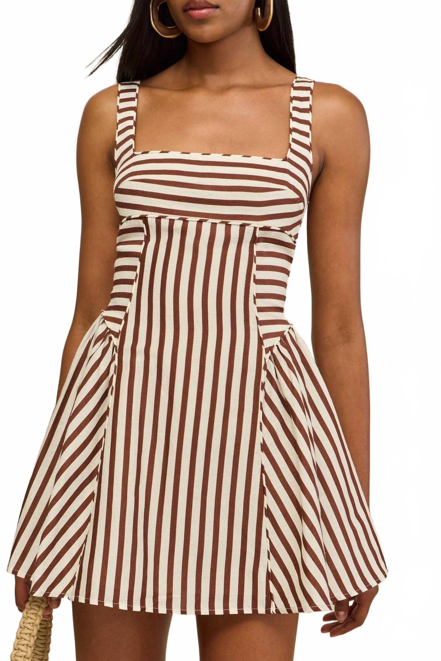 Banks Mini Dress In Saddle Stripe