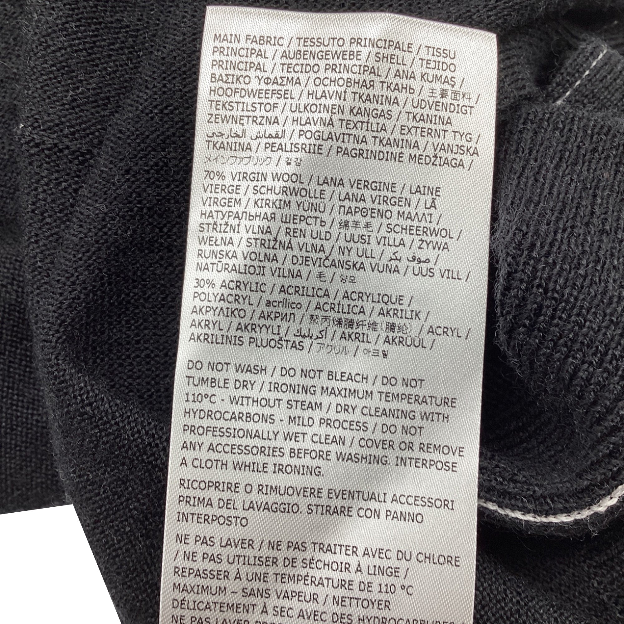 MM6 Maison Margiela Knit Contrast Stitch Cardigan in Black Wool