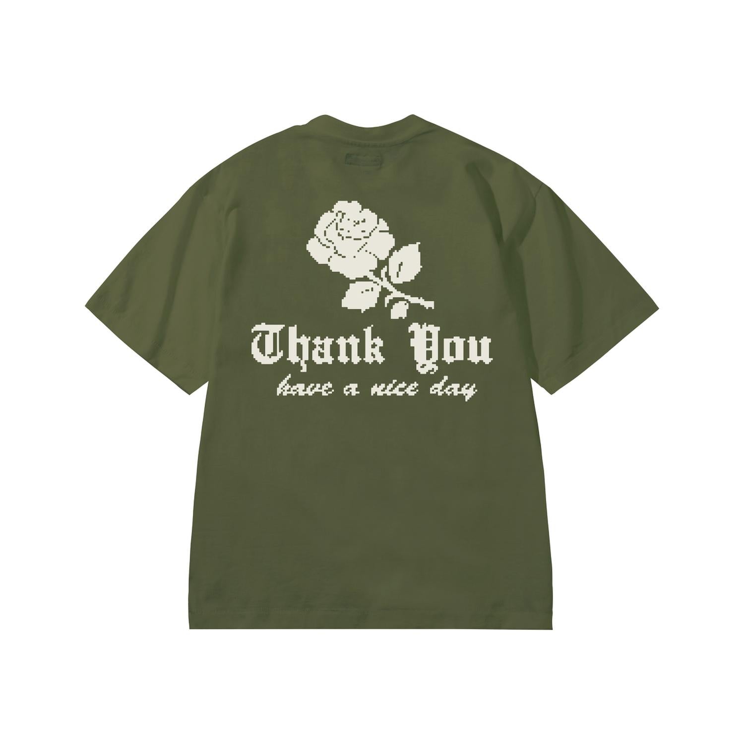 Men's Thank You Needlepoint T-Shirt In Sea Kelp