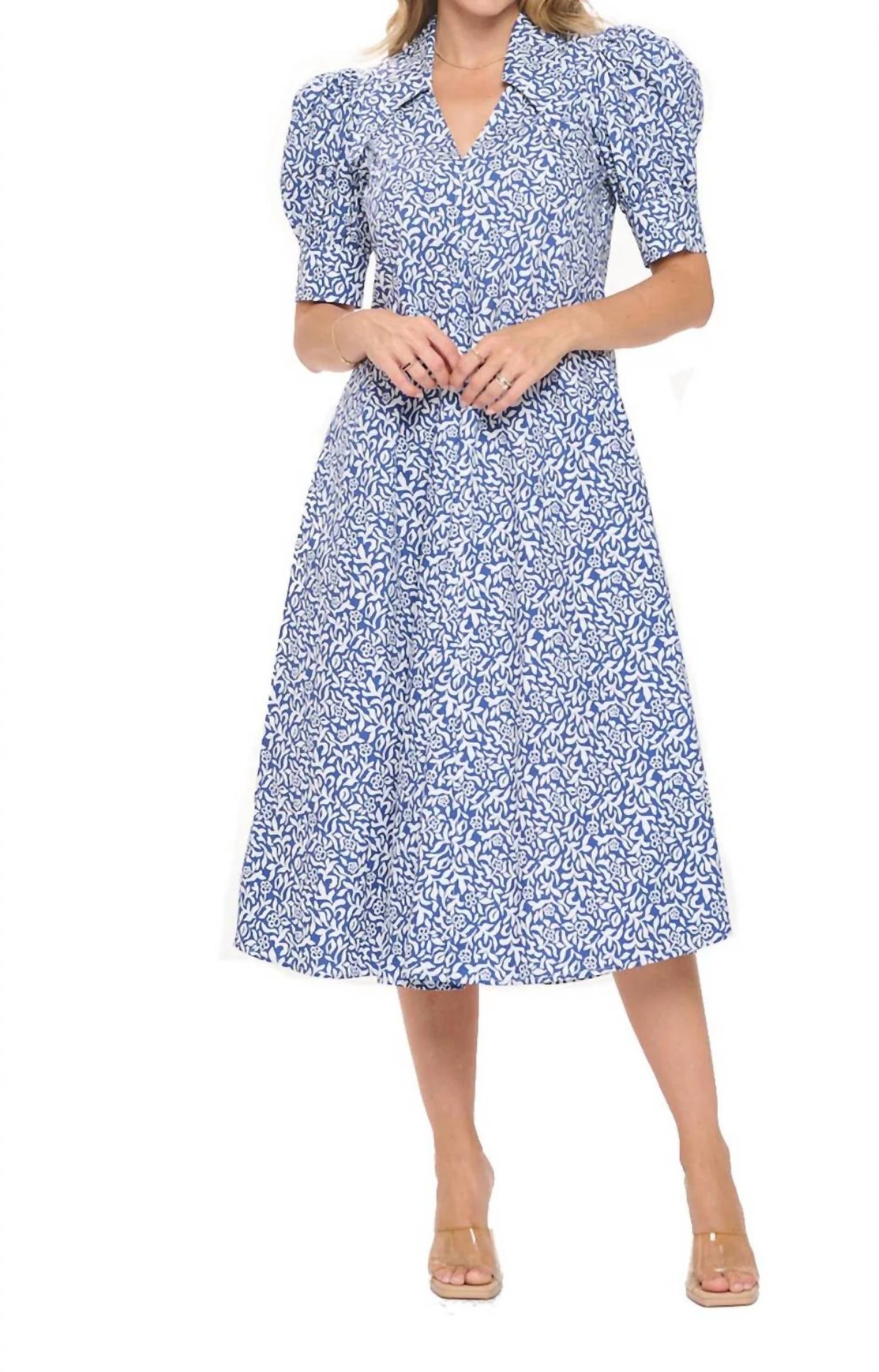 Bruan Midi Dress In Royal 1291