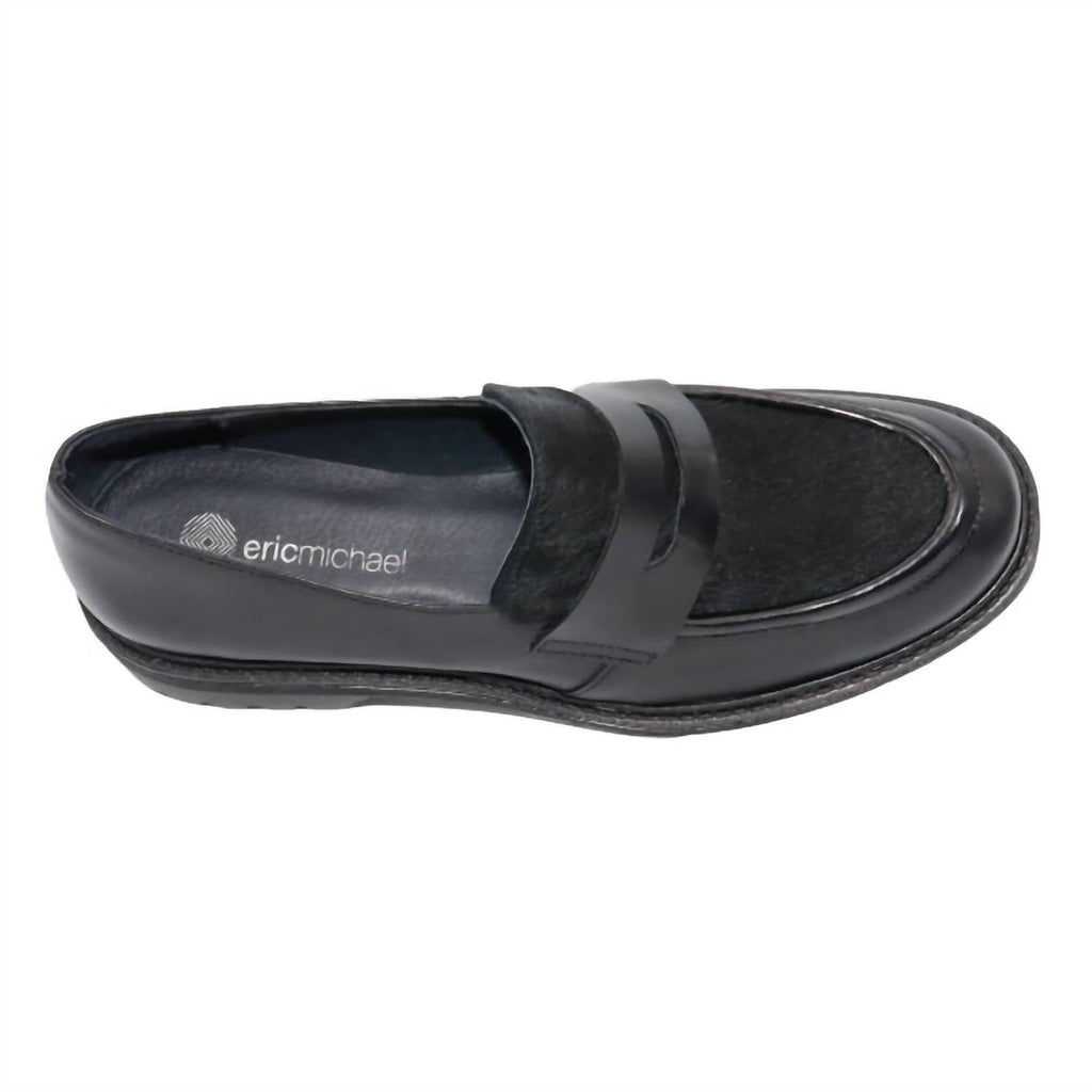 Women’S Captiva Smoking Loafers In Black Leather/pony