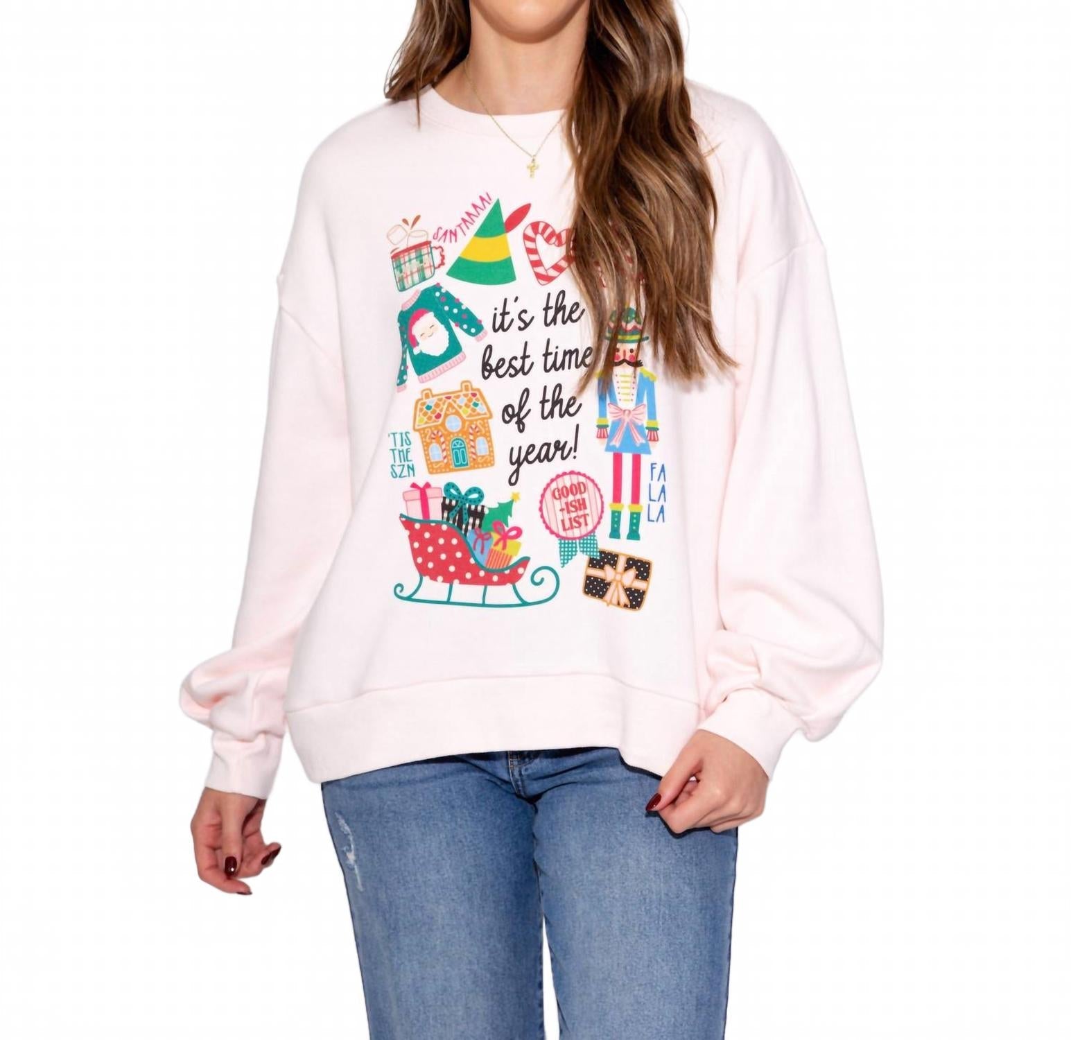 It's The Best Time Of The Year Sweatshirt In White