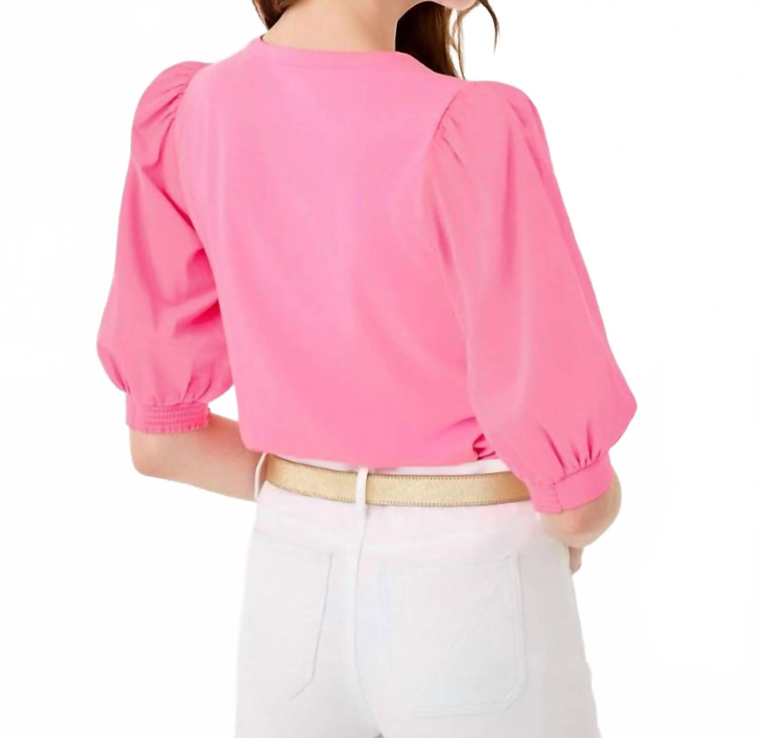 Ronson Knit Top In Confetti Pink