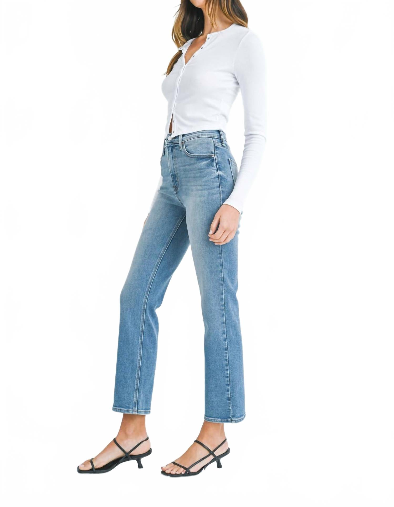 Classic Straight Jeans In Medium Denim