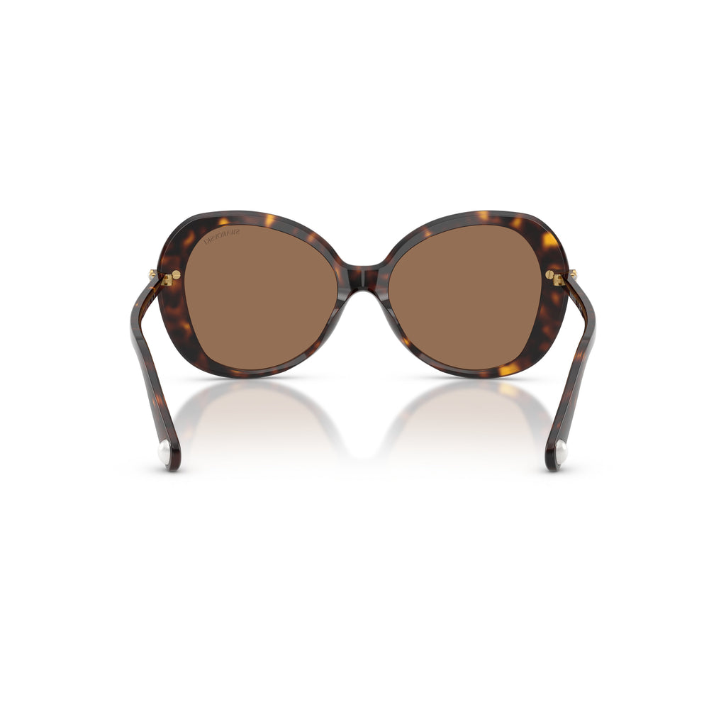 0Sk6059 Oversized Tortoiseshell Sunglasses with Crystal Accents