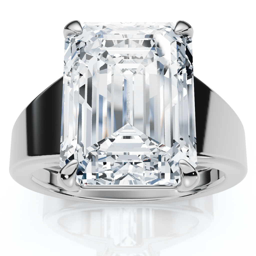 Certified 6Ct Emerald Cut Stephanie Diamond Engagement Ring 14k Gold Lab Grown