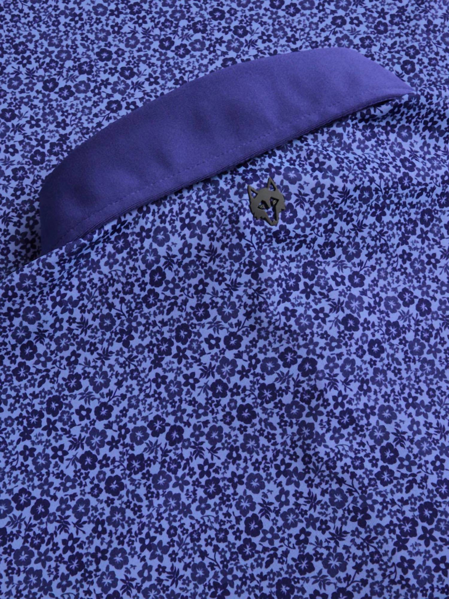 Men's Island Fever Polo Shirt In Floral Blue Purple
