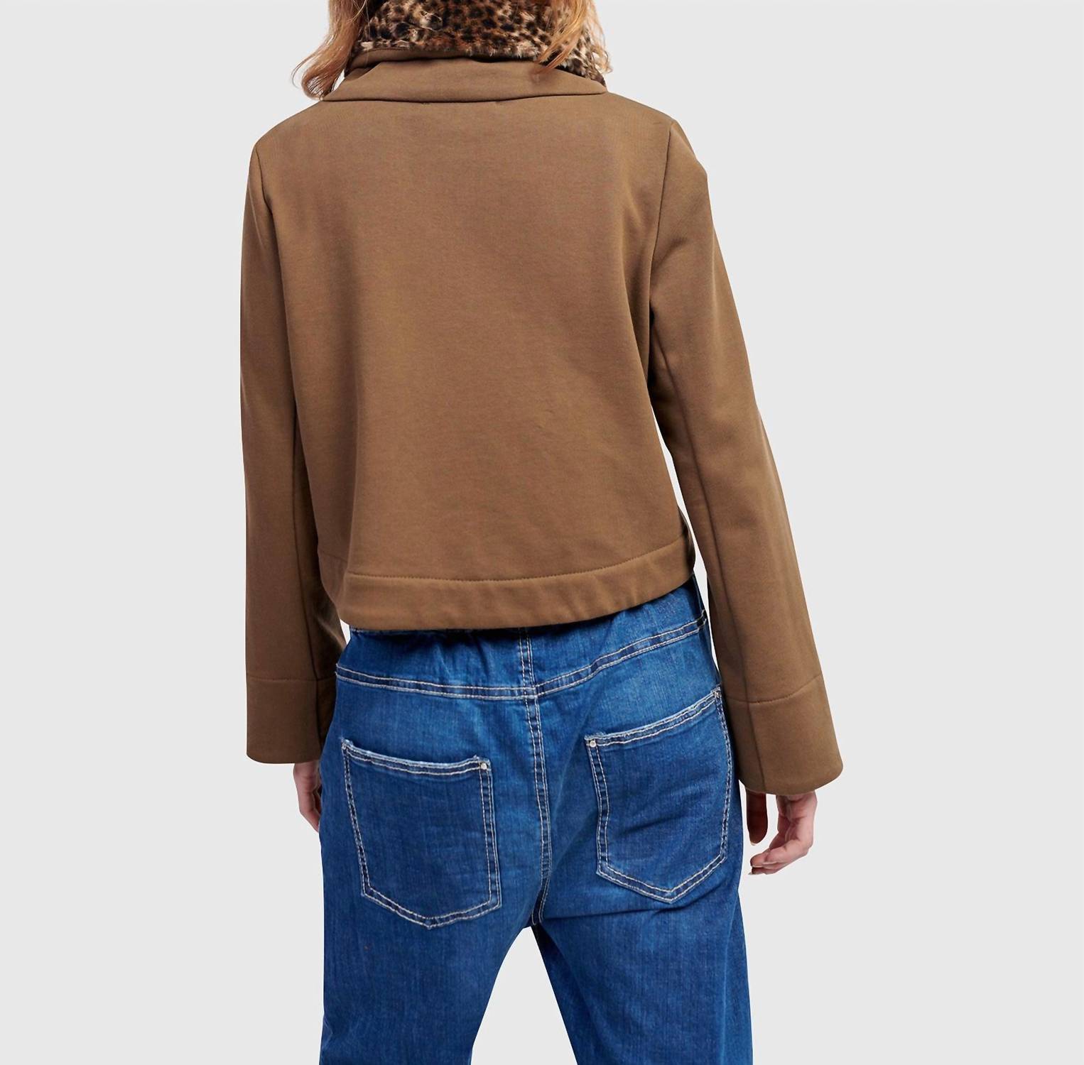 Urban Snug Moto Jacket In Camel
