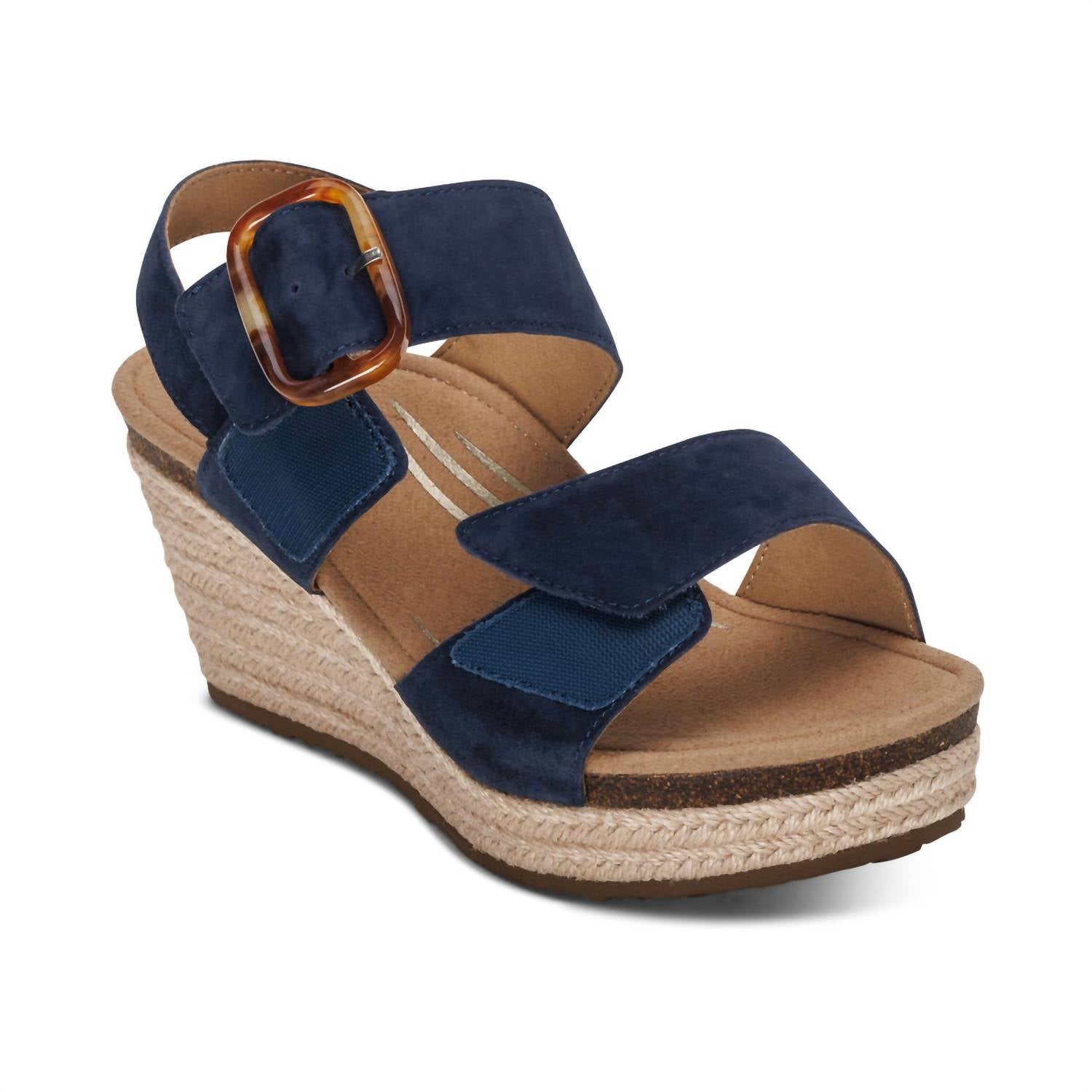 Women's Ashley Arch Support Wedge Sandals In Navy