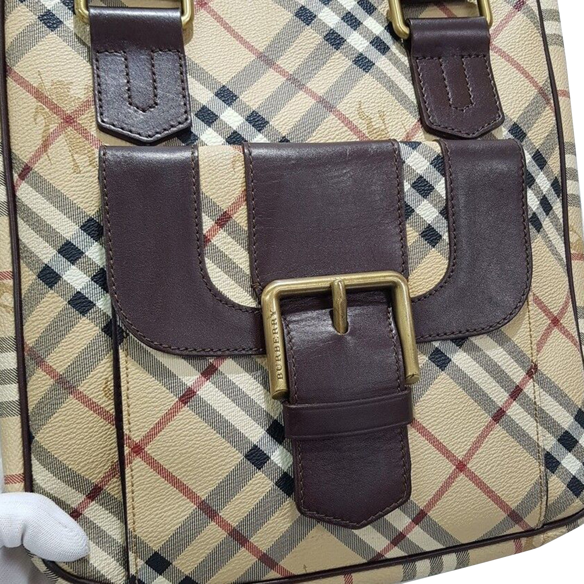 Buckled Check Shoulder Bag