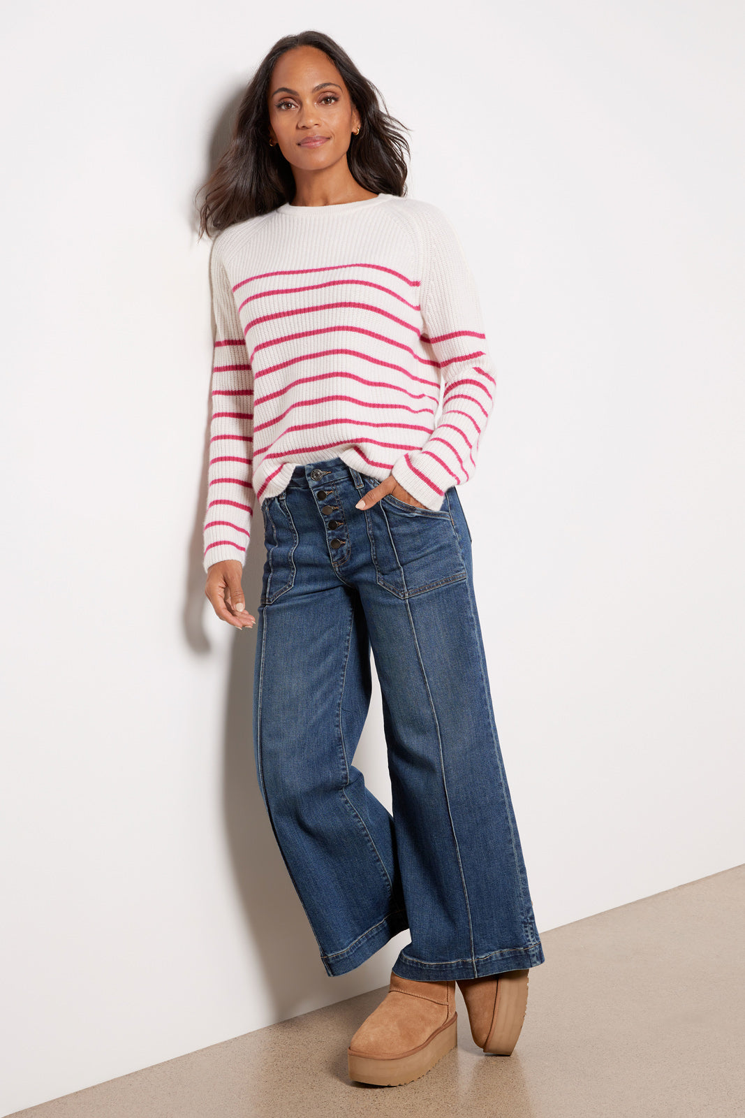 Women's Campbell Cashmere Stripe Pullover