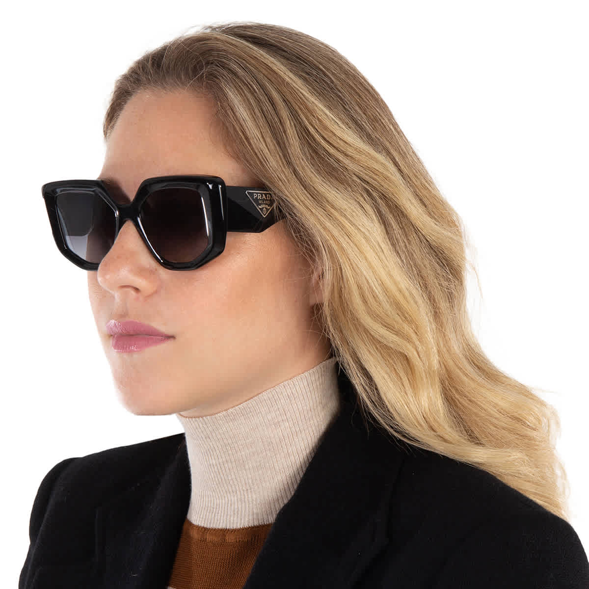 Prada Grey Gradient Irregular Ladies Sunglasses PR 14ZS 1AB09S 50