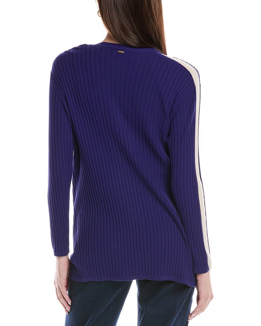 St. John Textured Rib Knit Cardigan
