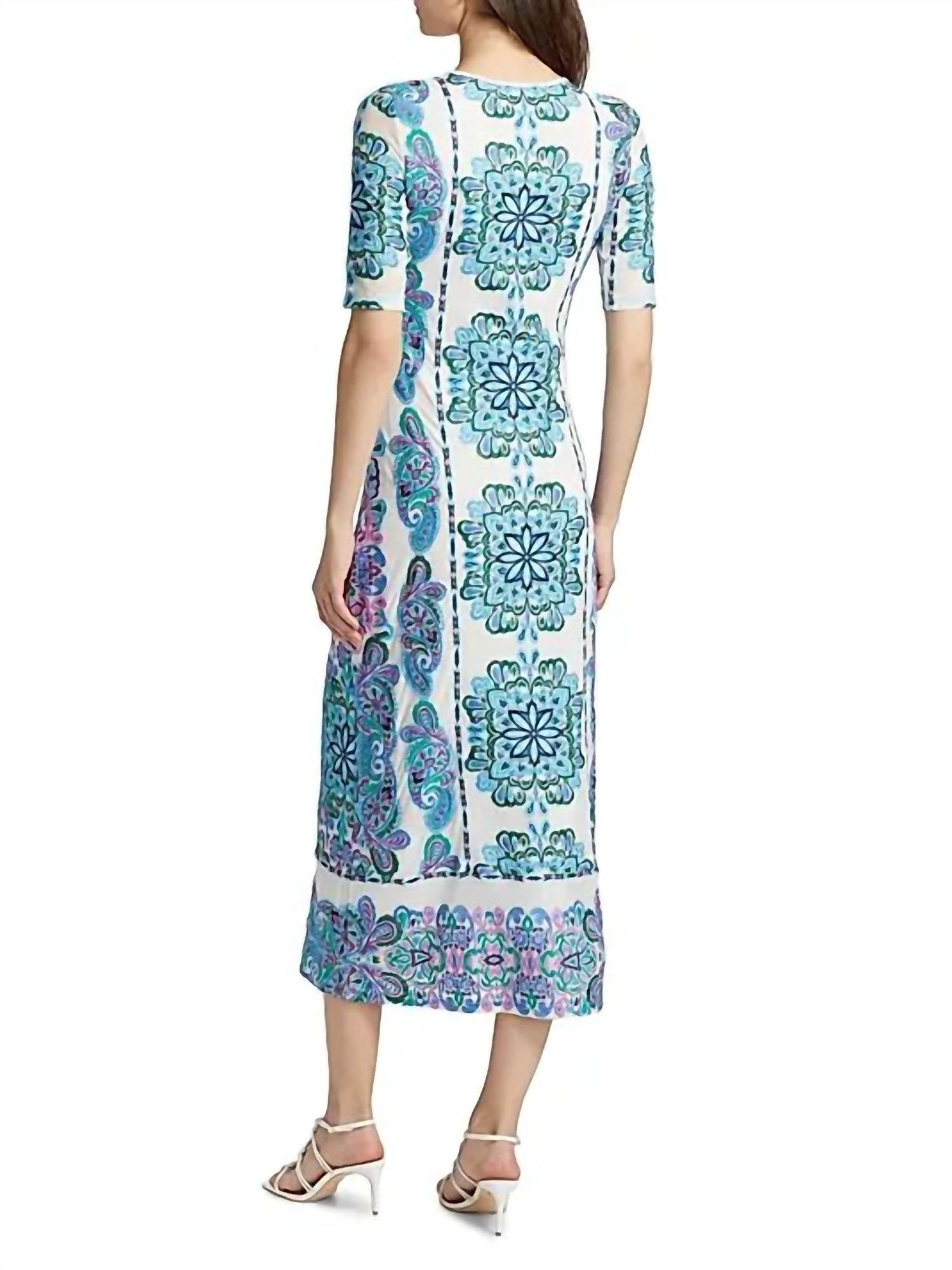 Haddey Mesh Midi Dress In Belmont Sunset