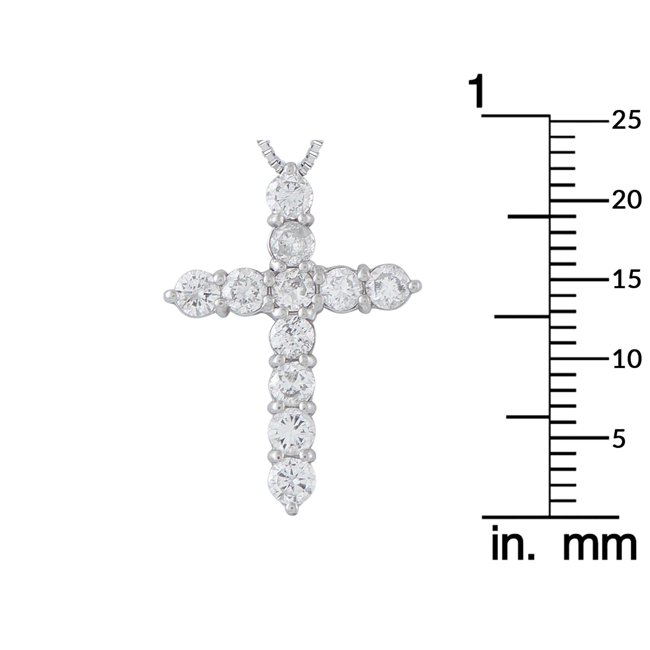 LB Exclusive Platinum 1.03ct Diamond Cross Pendant Necklace MF41-041326