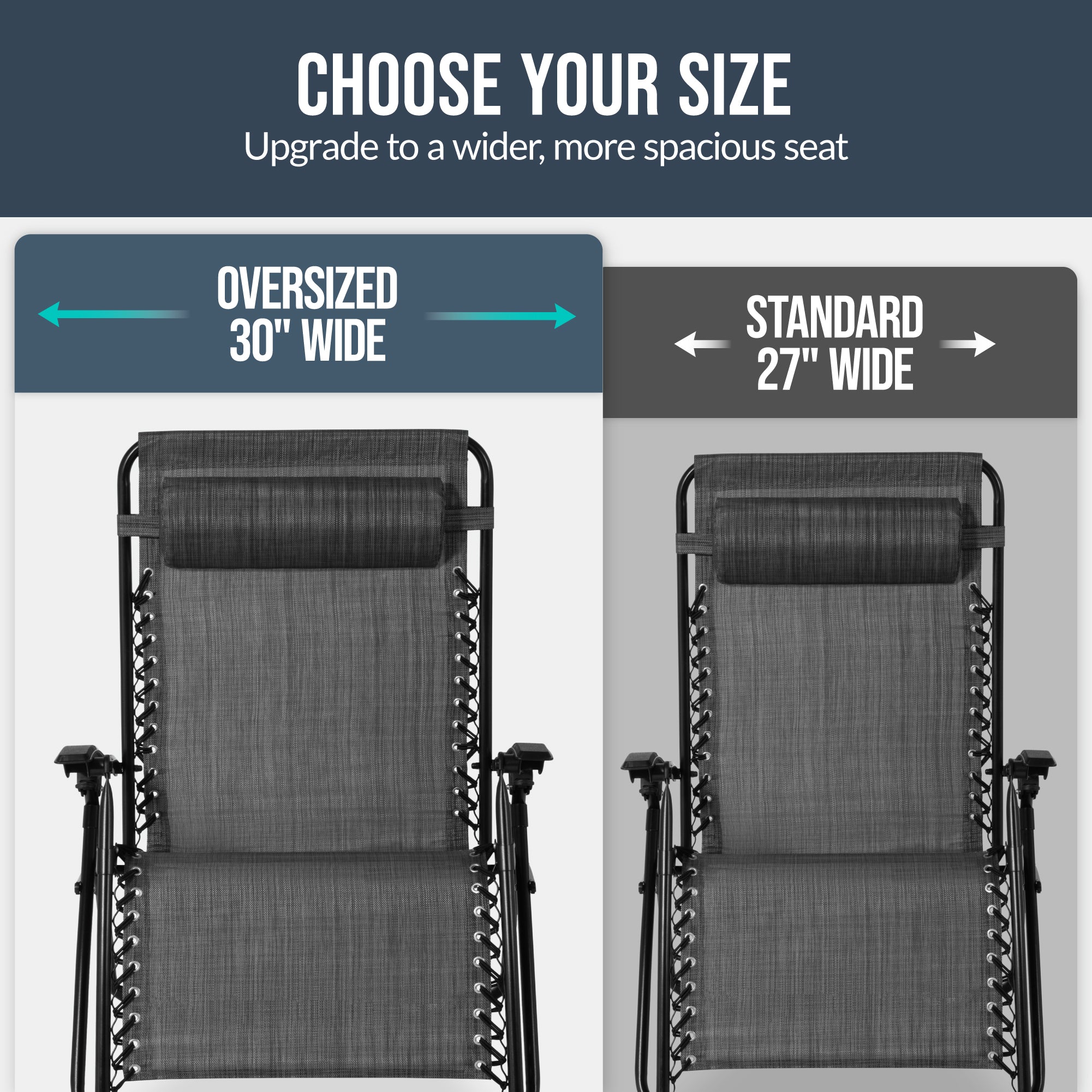 Best Choice Products Set of 2 Extra Wide Zero Gravity Lounge Chair Recliners w/ Cup Holder