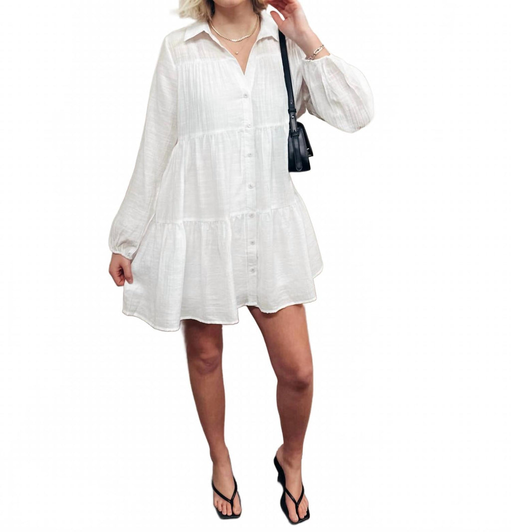 Gomera Mini Shirt Dress In White