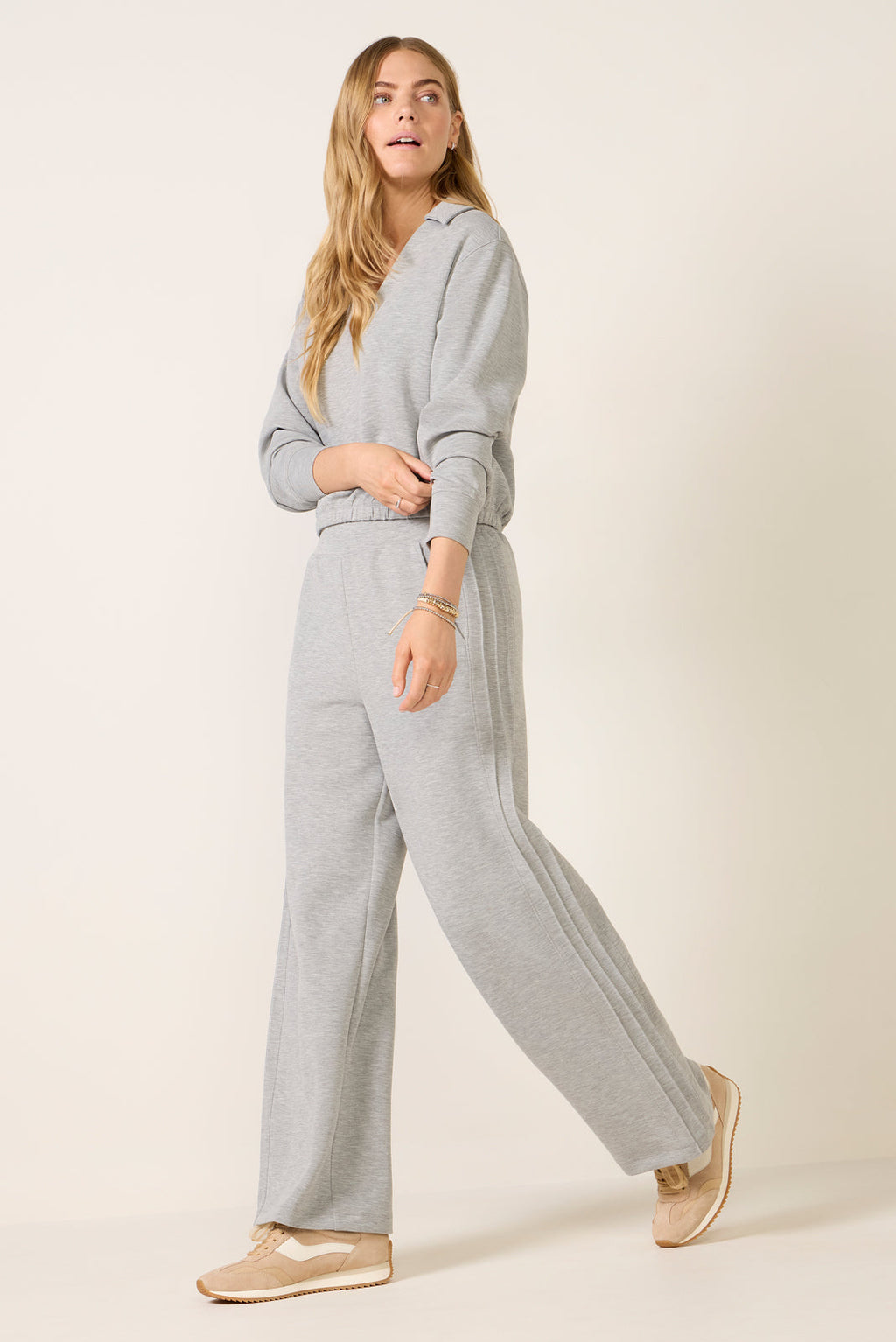 Women's Cambrie Wide Leg Pintuck Pants