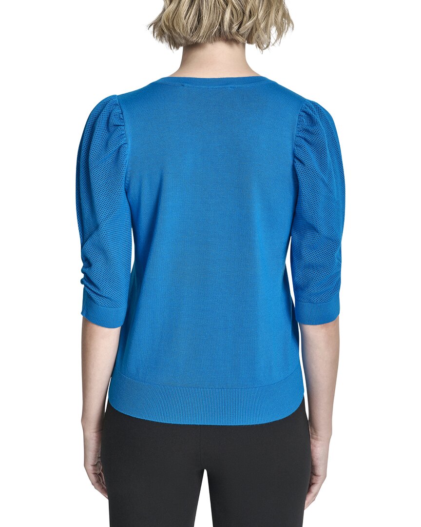 DKNY V-Neck Twist Sleeve Top
