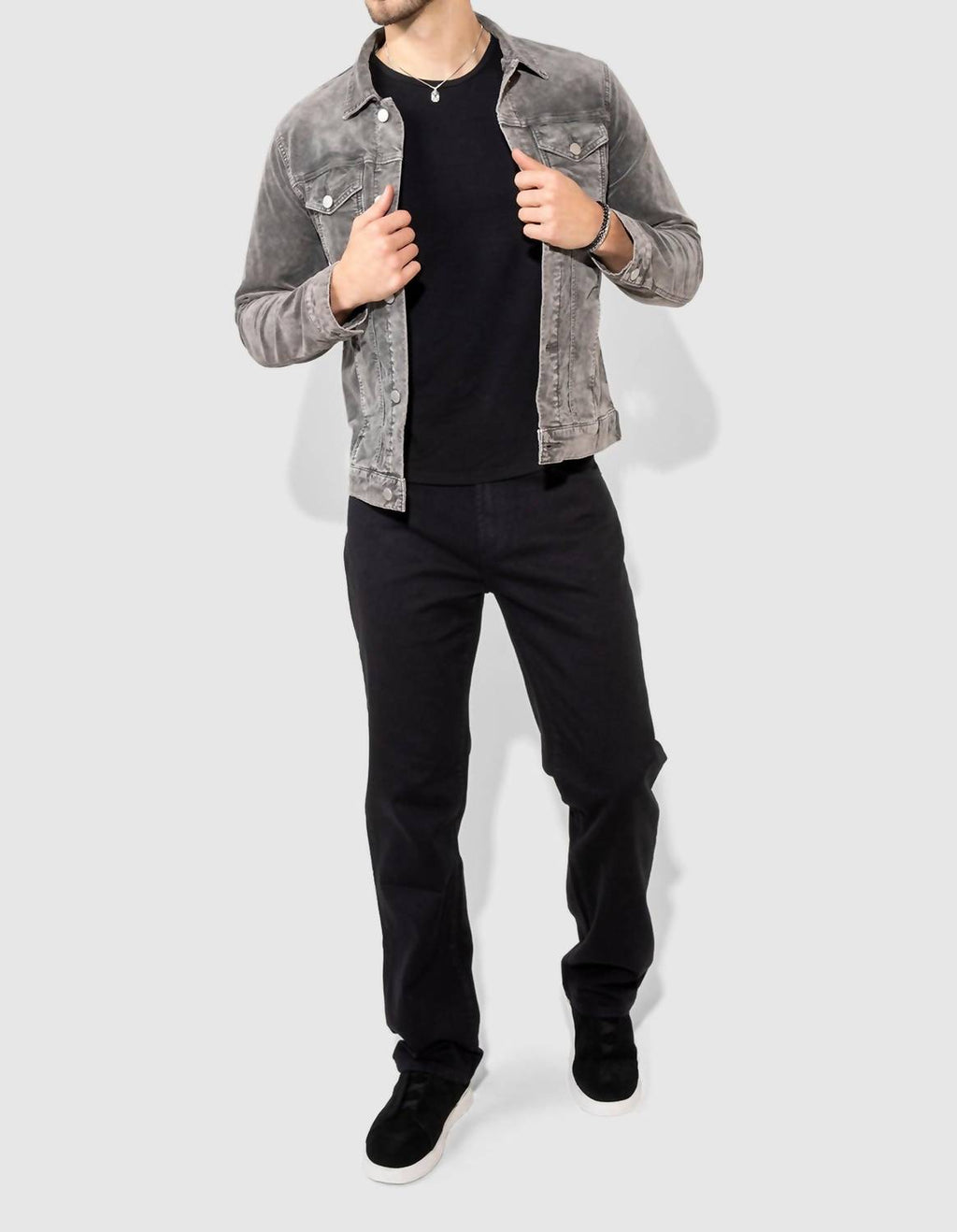 Caine Straight Leg Jeans In Noir