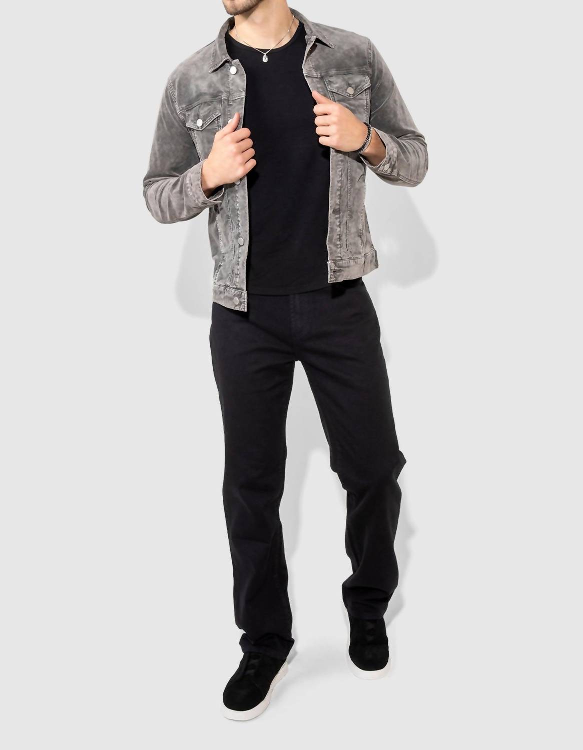 Caine Straight Leg Jeans In Noir