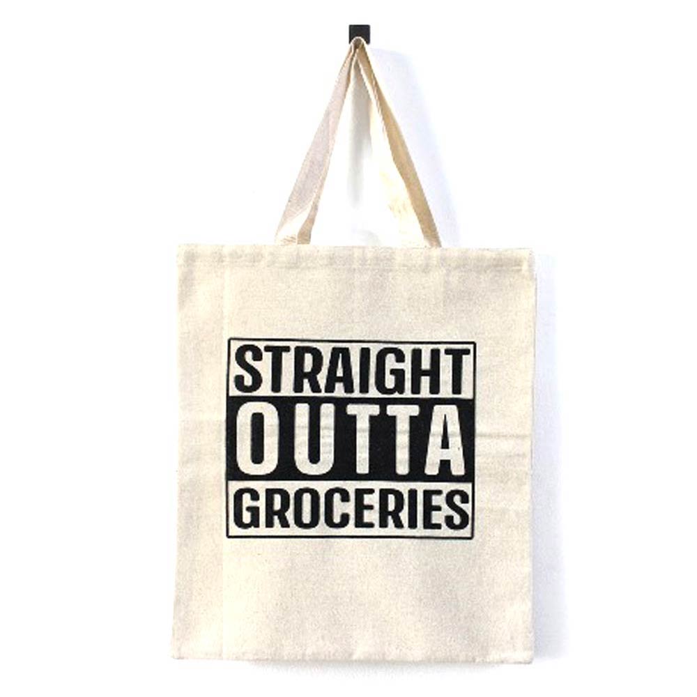 STRAIGHT OUTTA GROCERIES Shoulder Tote Bag