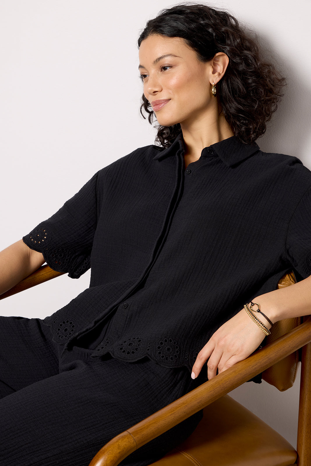 Women's Eden Gauze Eyelet Top