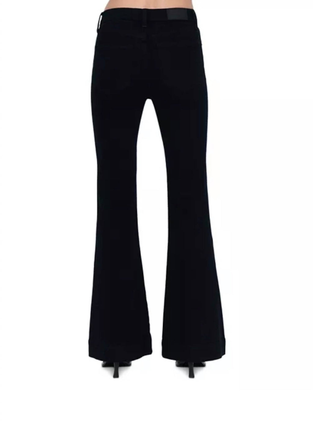 Kinsley Mid Rise Ultra Flare Pants In Noir