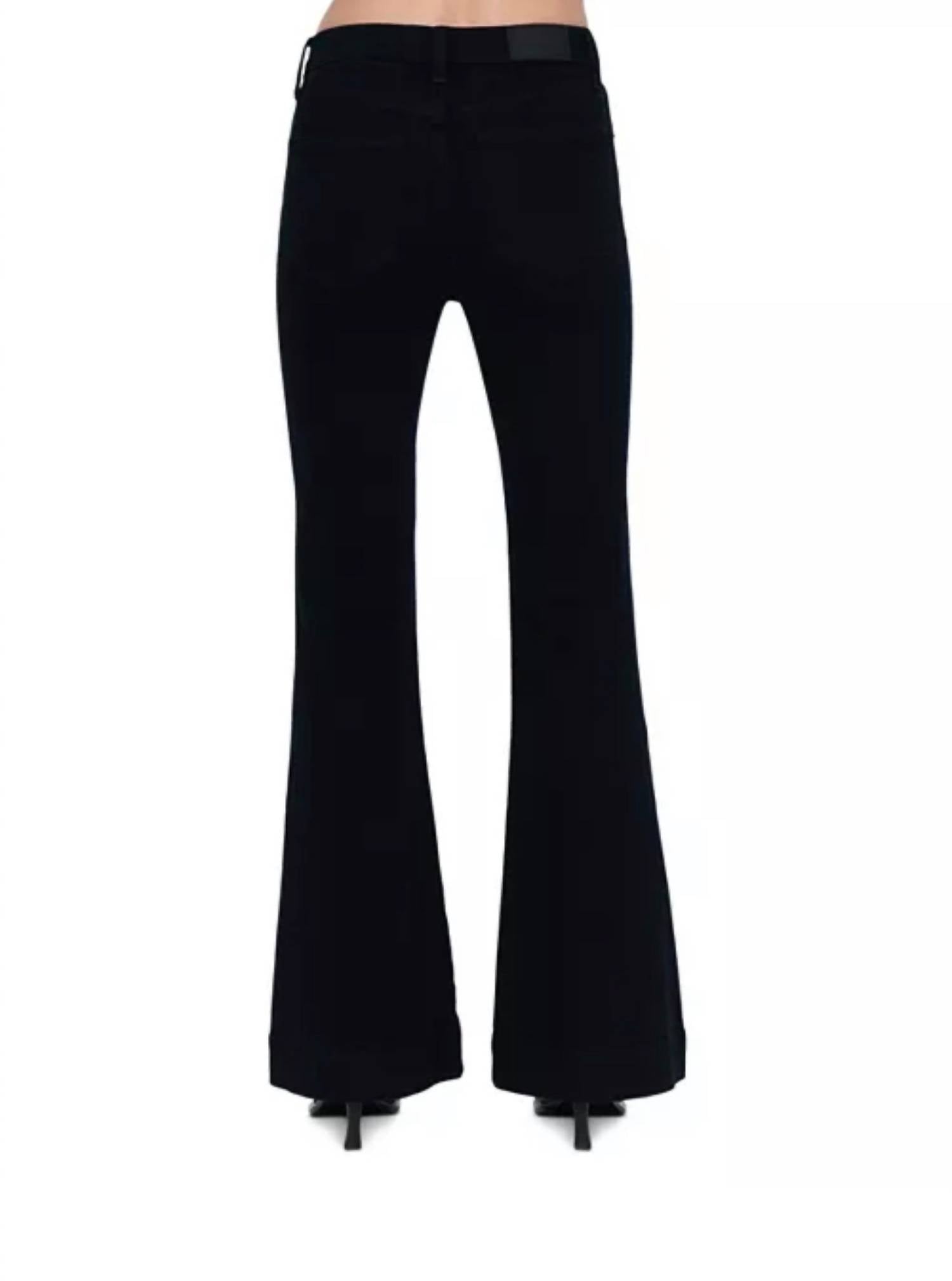Kinsley Mid Rise Ultra Flare Pants In Noir
