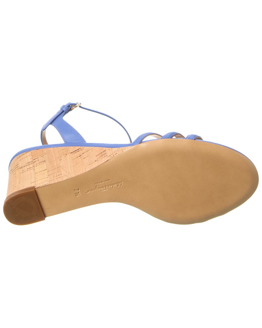 Ferragamo Fieri Leather Wedge Sandal