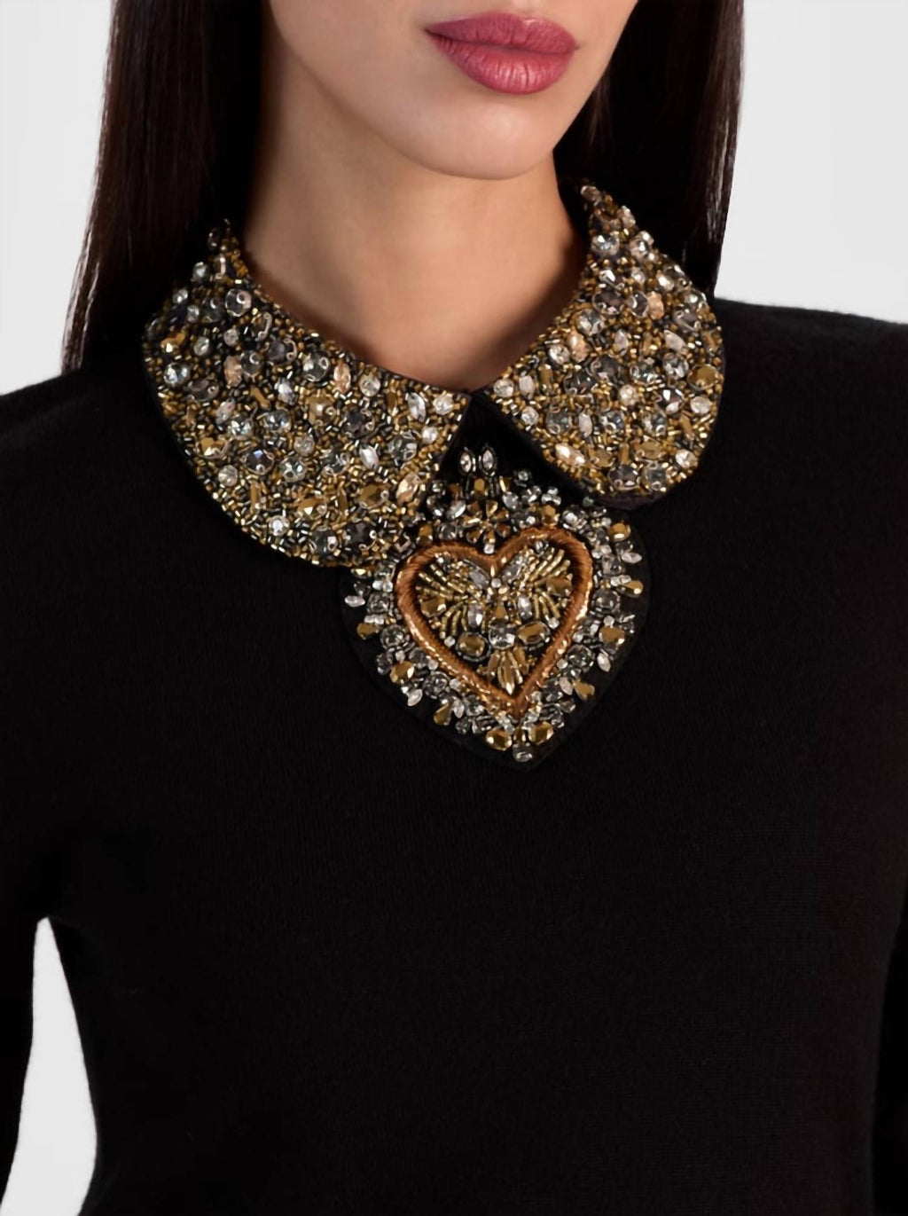 Porla Collared Sweater In Black