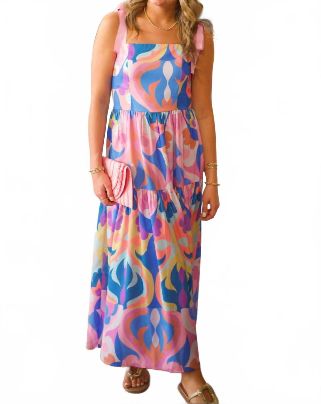 Alexa Summertime Dress In Spring Palms
