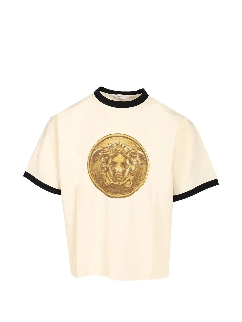 Versace Men Cotton Jersey T-Shirt With Print