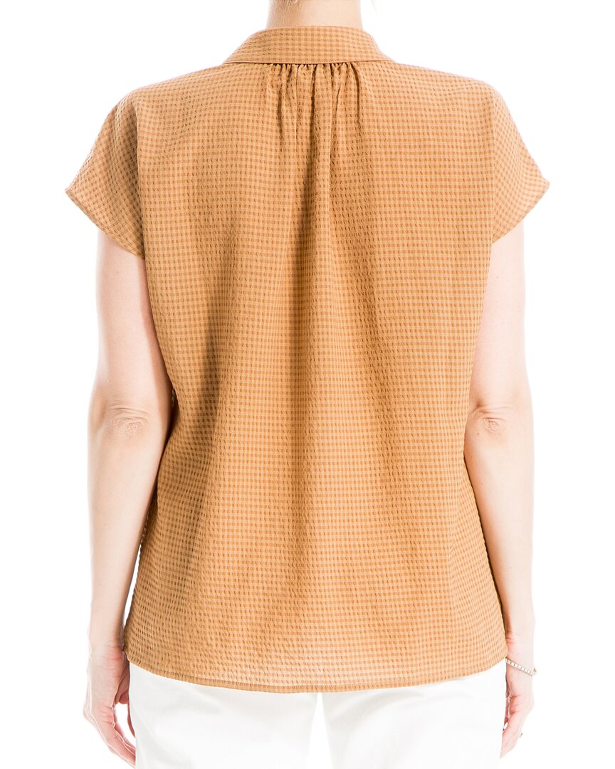 Max Studio Texture Collar Top