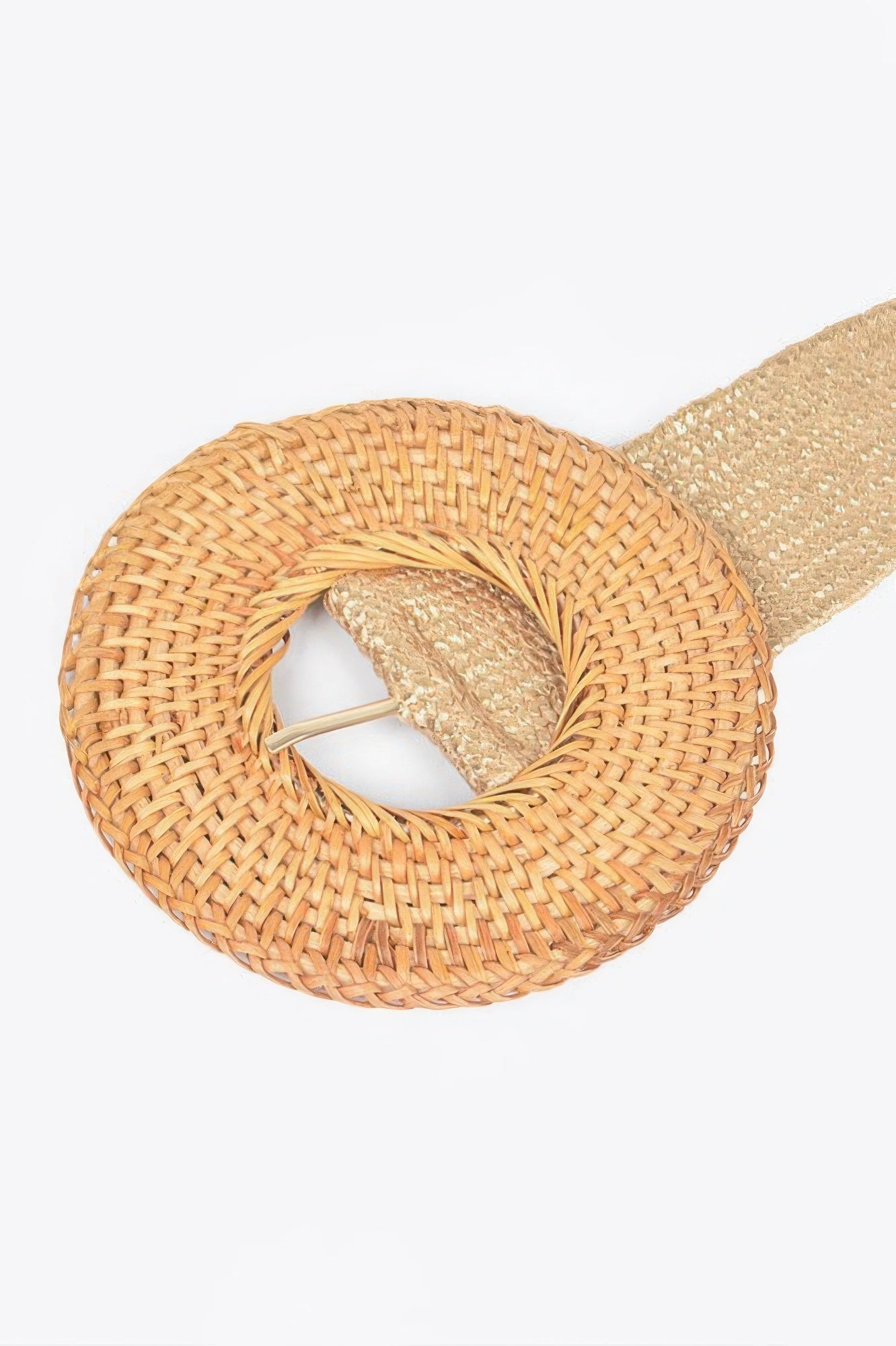 Round Handmade Bamboo Buckle Elastic Belt