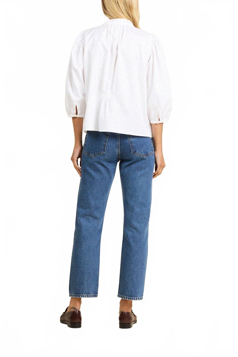 Orly Buttoned Crown Collar Blouse In White