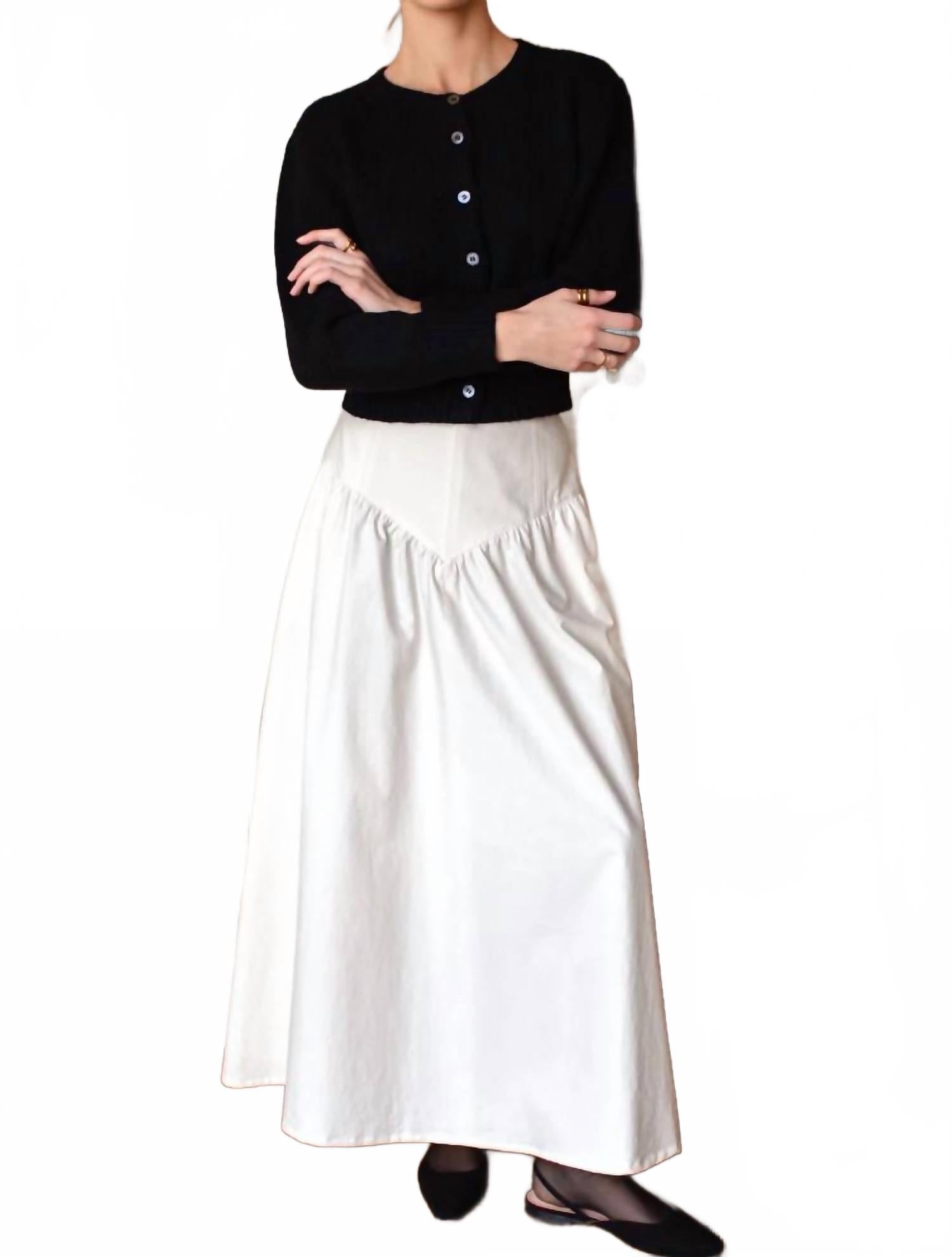 A-Line Maxi Skirt In White Swan