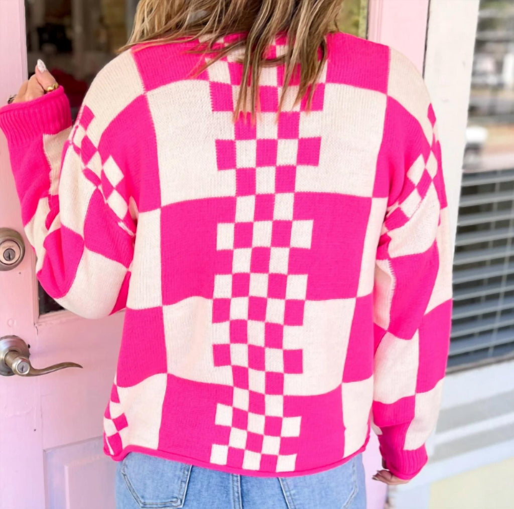 The Pop Quiz Cardigan In Pink