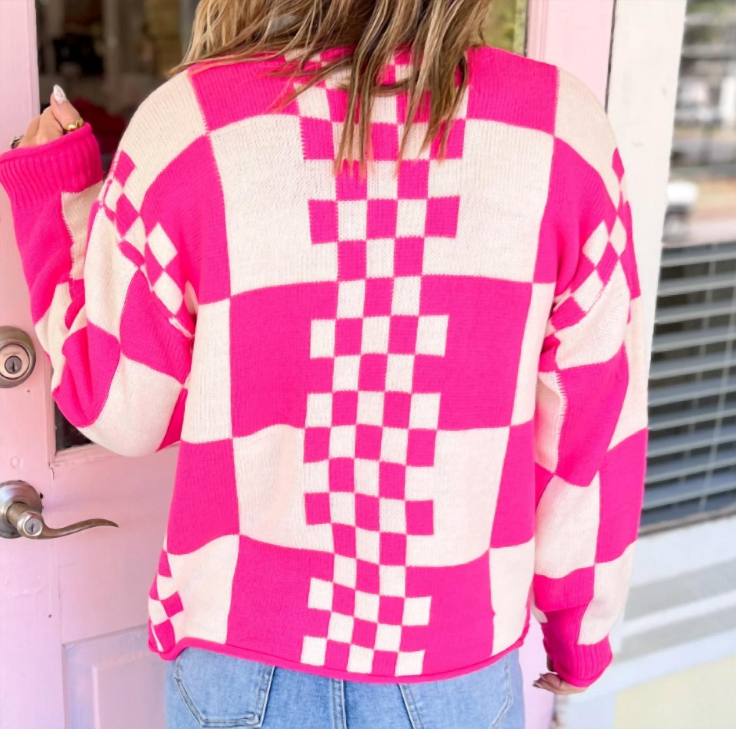 The Pop Quiz Cardigan In Pink