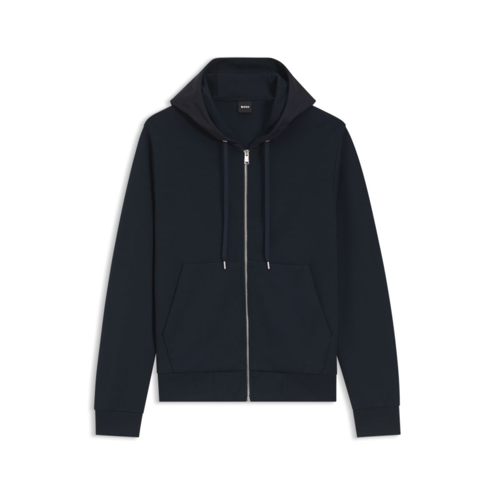 Zip-up hoodie with monogram hood