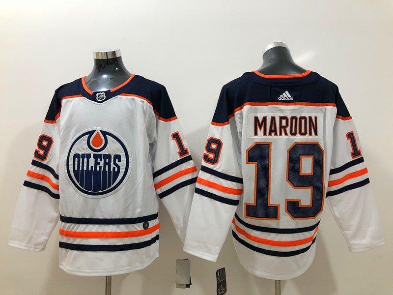 Men's Edmonton Oilers Pat Maroon #19 White Breakaway Player jersey