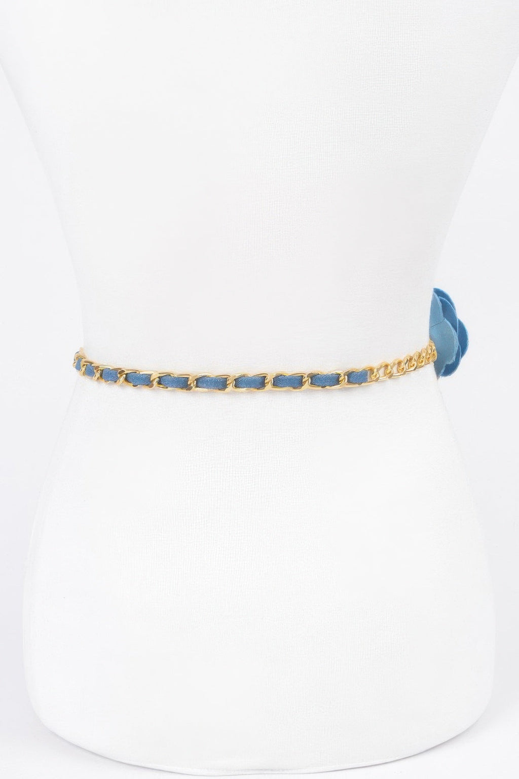 Flower Metal Double Layered Chain Belt