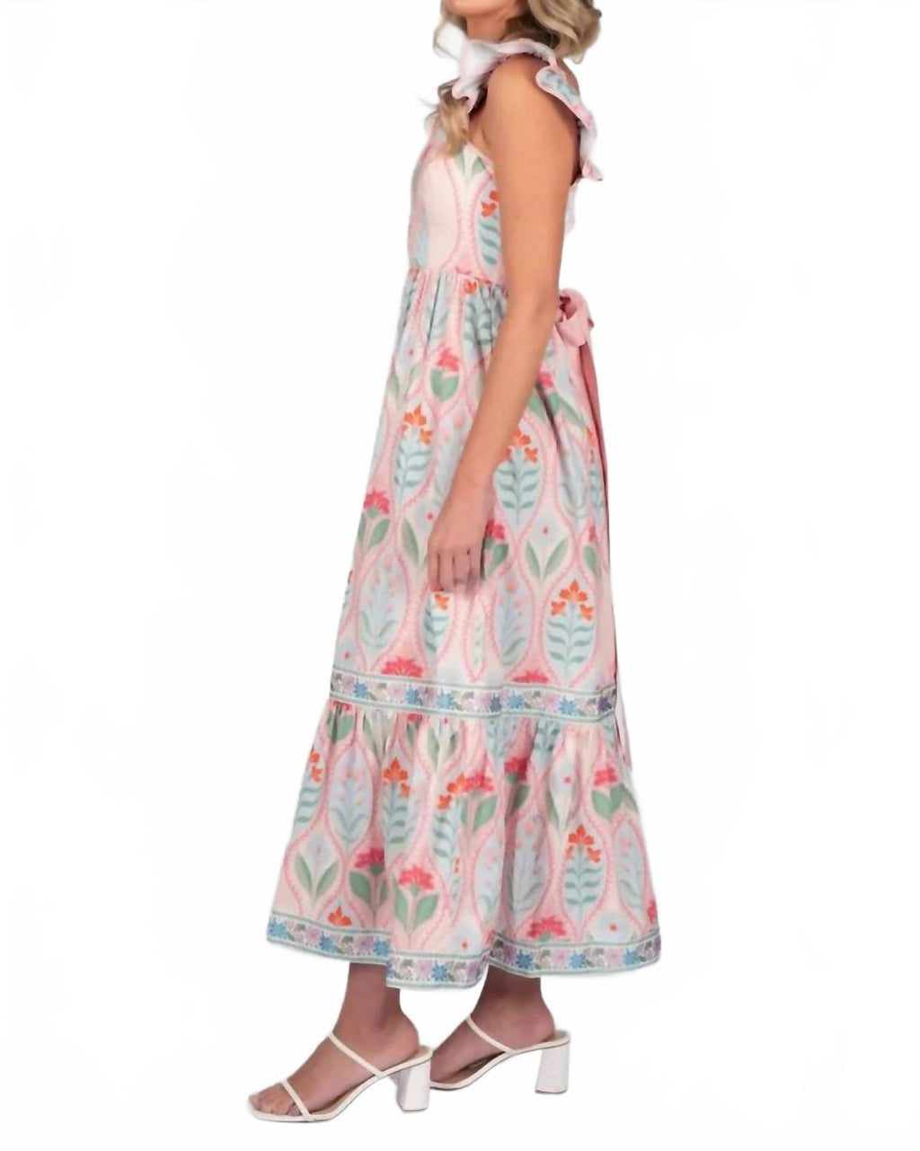 Oleander Maxi Dress In Petal Trellis