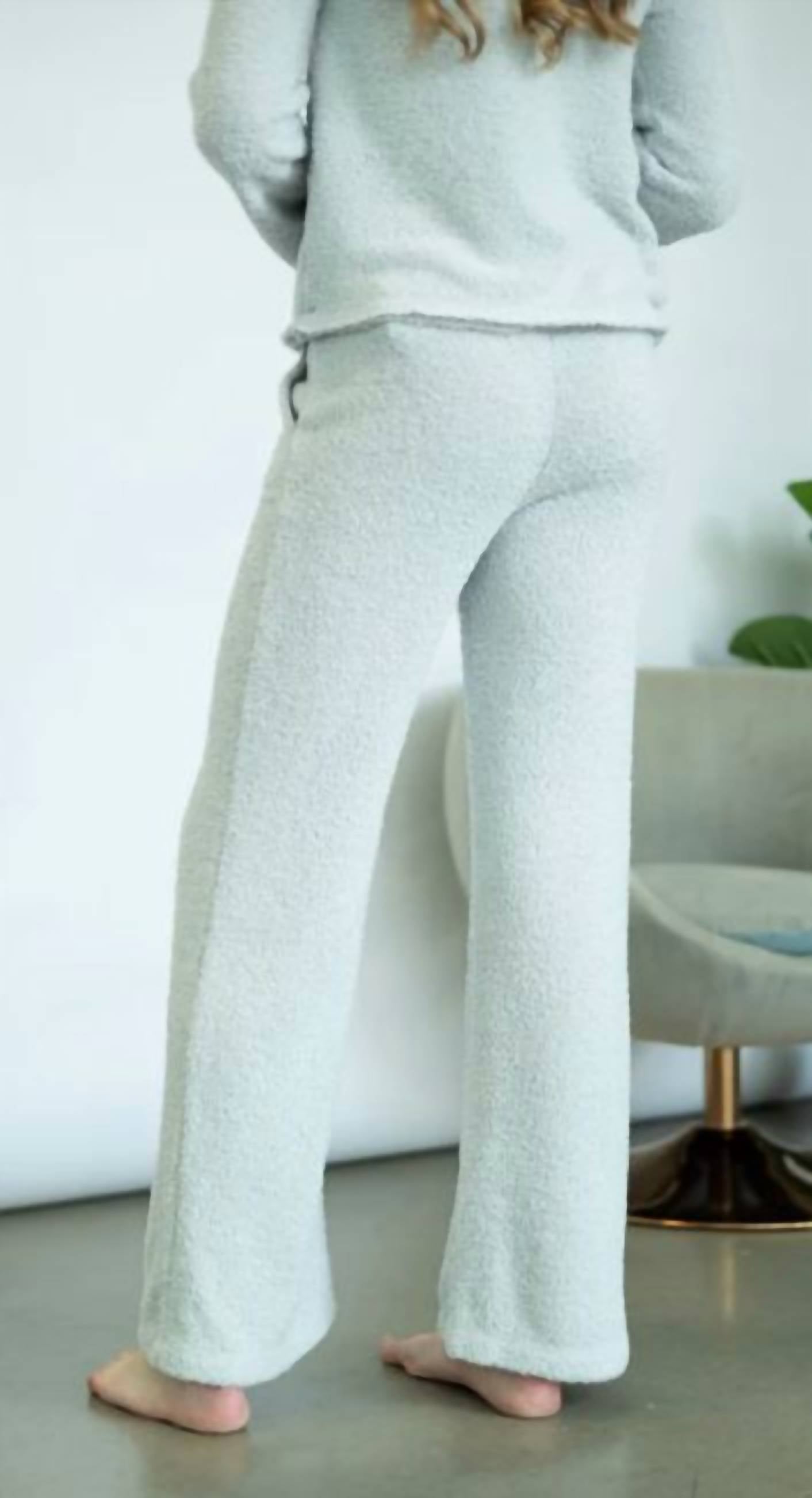 Wide Leg Pant With Small Waistband In Grey