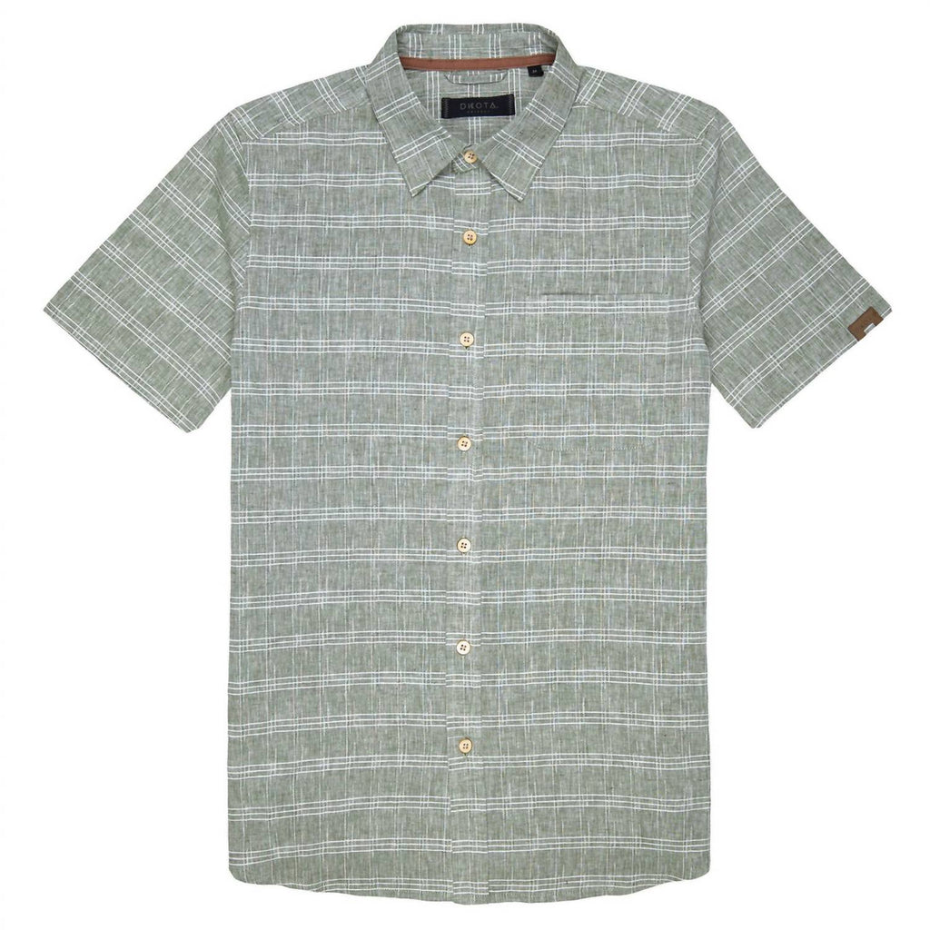 Men's Nate Shirt In Sage White Stripes