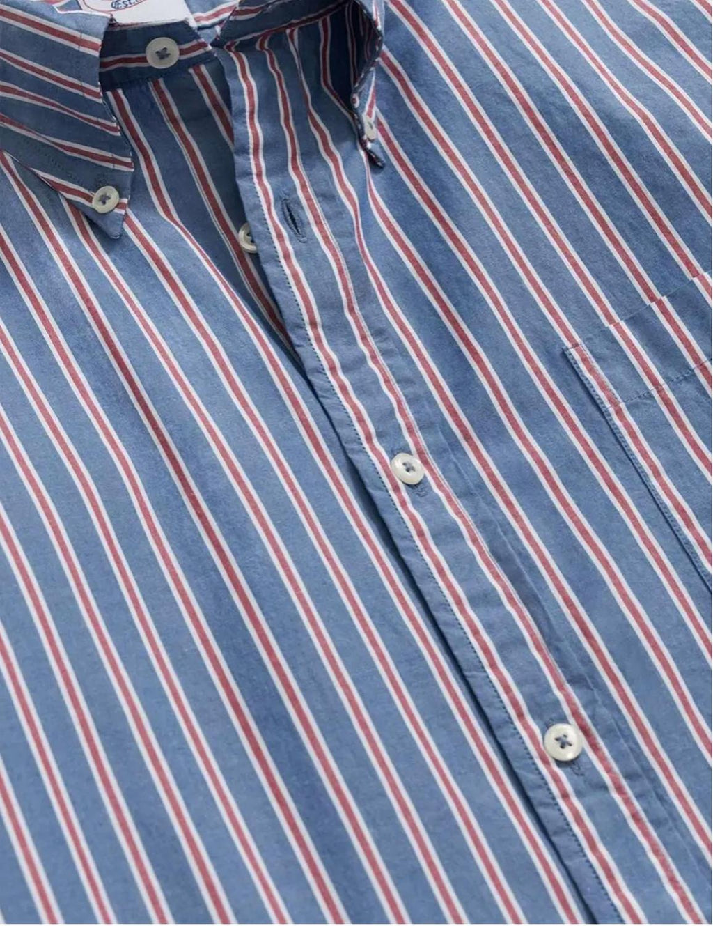 Men's Friday Poplin Stripe Shirt In Mazarine Blue