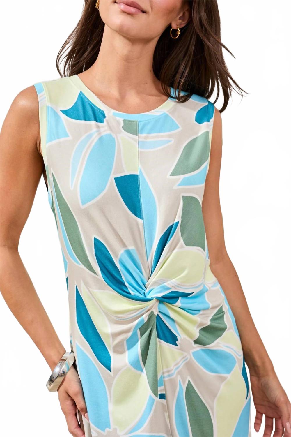 Printed Sleeveless Jersey Dress In Multicolor
