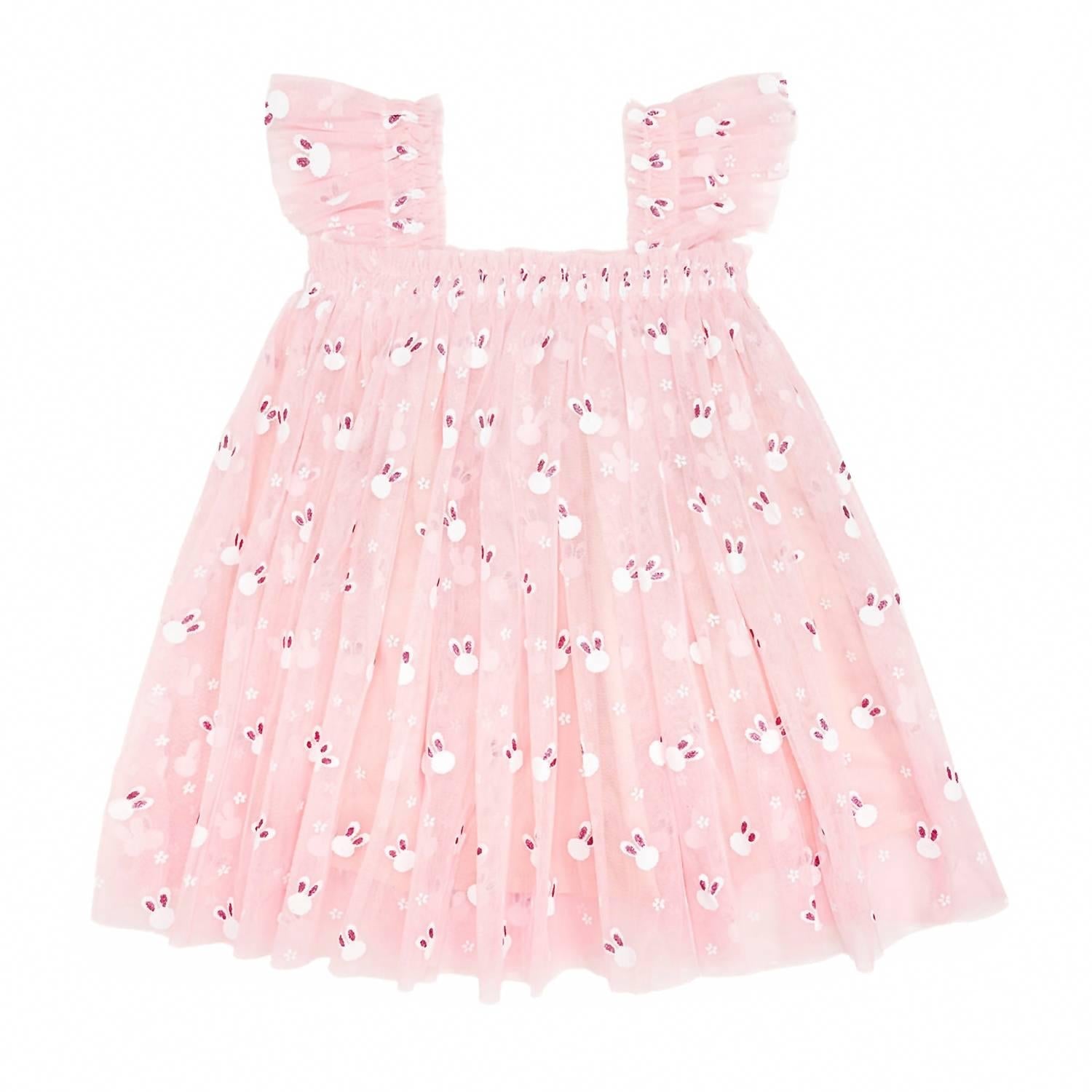 Little Bunny Easter Tulle Dress In Pink